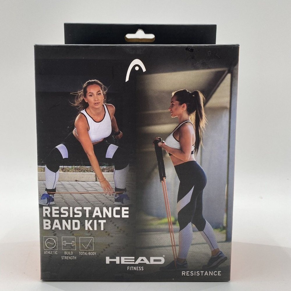 HEAD Resistance Bands Kit 2-Pack Orange/Black Strength Training Physical Therapy